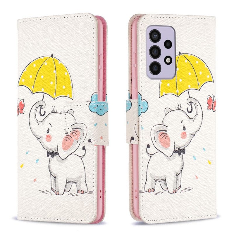 Flip Case Für Samsung Galaxy A33 5G Baby Elefant