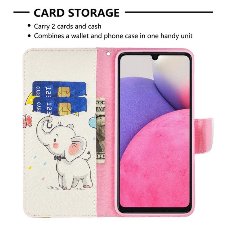 Flip Case Für Samsung Galaxy A33 5G Baby Elefant