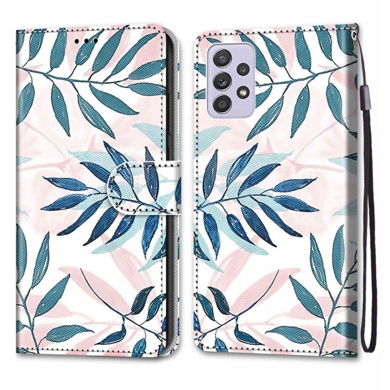 Flip Case Für Samsung Galaxy A33 5G Blätter