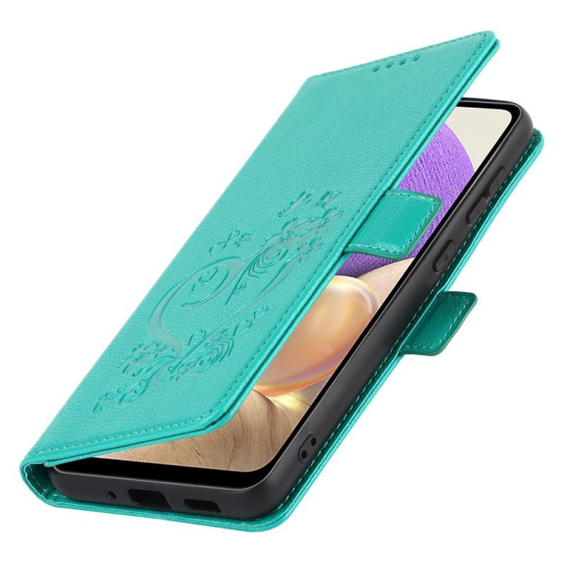 Flip Case Für Samsung Galaxy A33 5G Herz Mit Schlüsselband