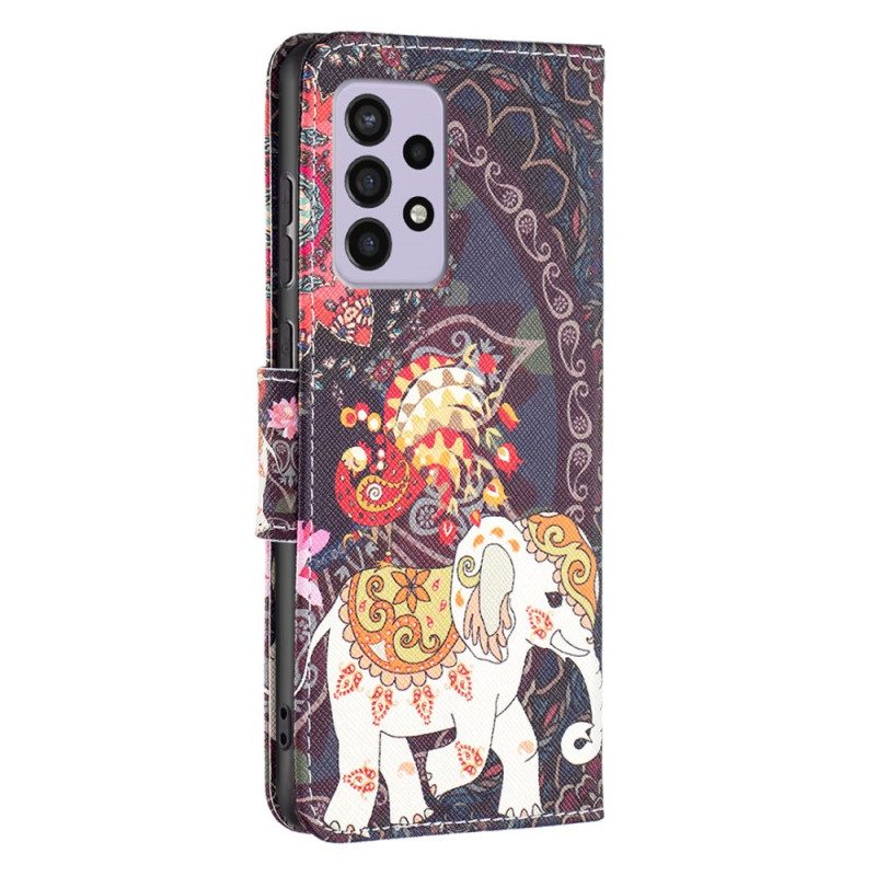 Flip Case Für Samsung Galaxy A33 5G Indischer Elefant