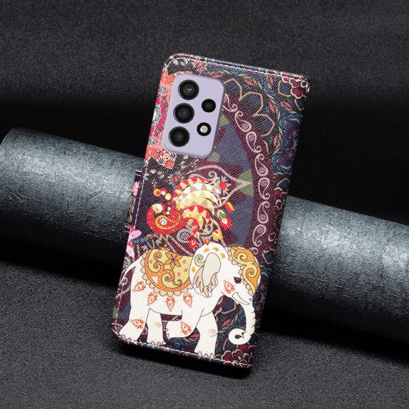 Flip Case Für Samsung Galaxy A33 5G Indischer Elefant