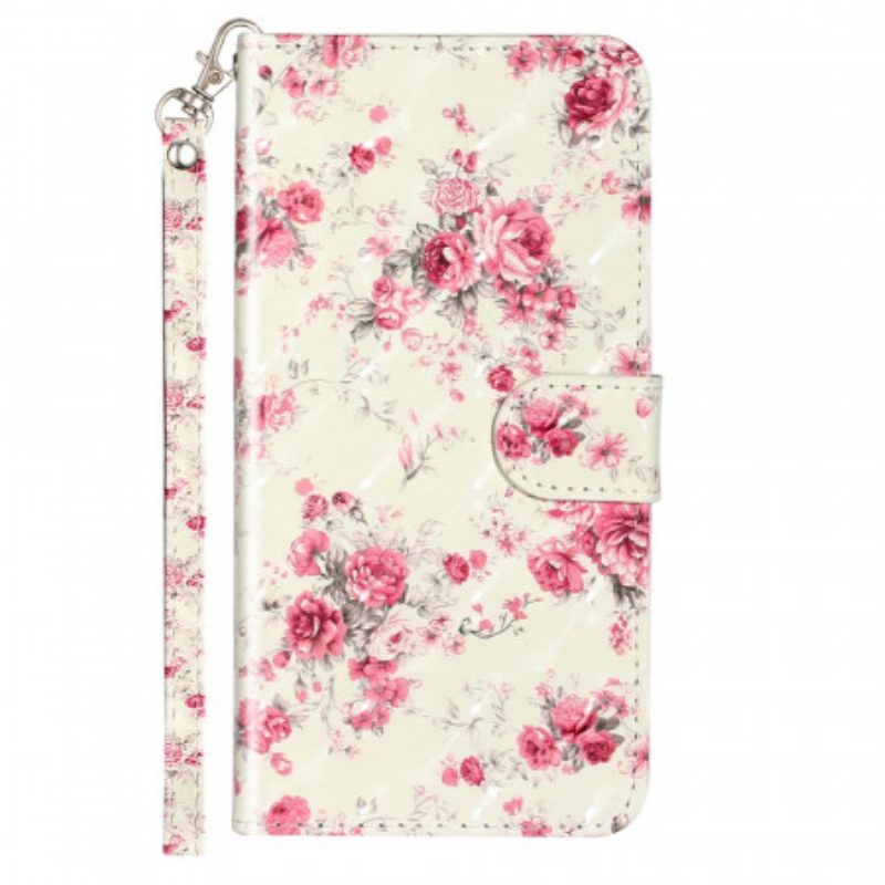 Flip Case Für Samsung Galaxy A33 5G Mit Kordel Riemen Liberty Flowers