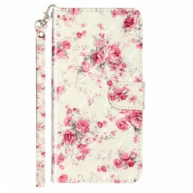 Flip Case Für Samsung Galaxy A33 5G Mit Kordel Riemen Liberty Flowers