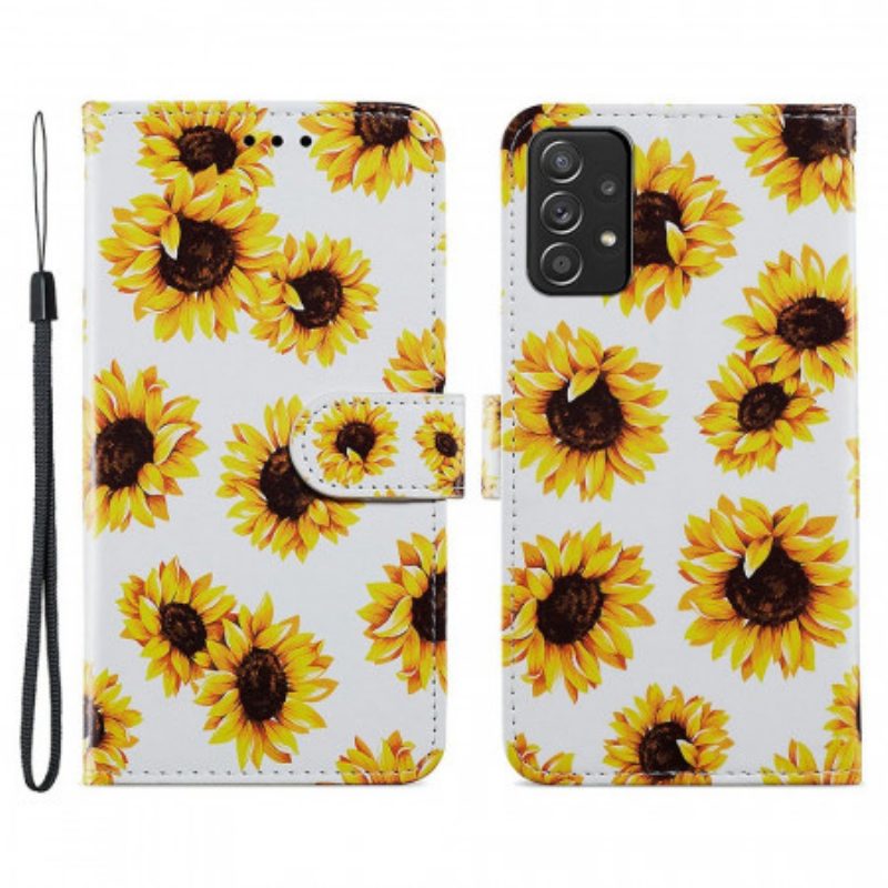 Flip Case Für Samsung Galaxy A33 5G Sonnenblumen