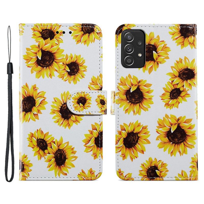 Flip Case Für Samsung Galaxy A33 5G Sonnenblumen