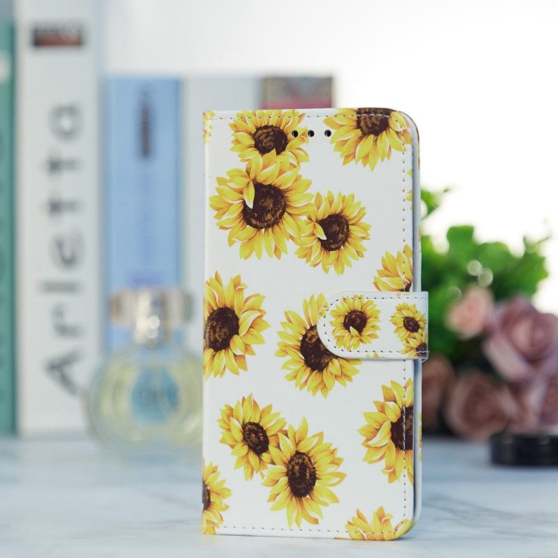 Flip Case Für Samsung Galaxy A33 5G Sonnenblumen