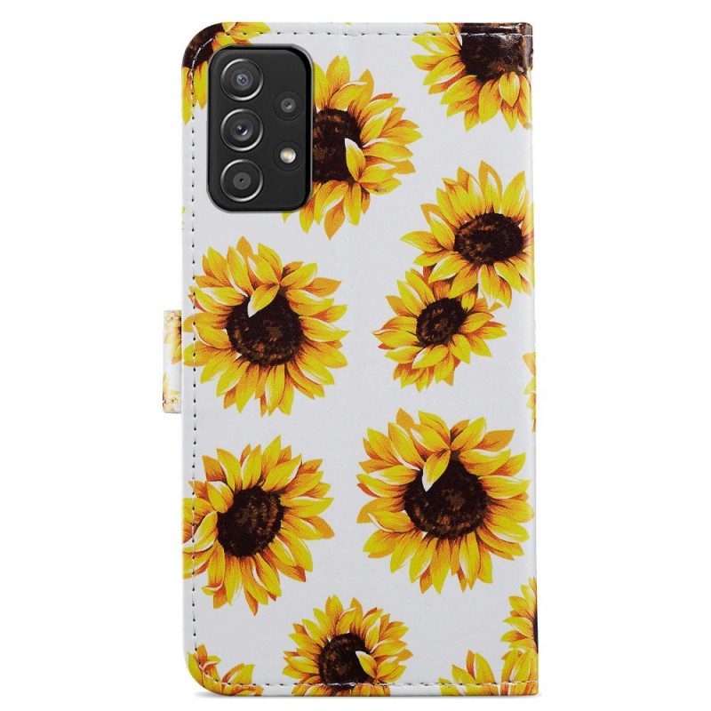 Flip Case Für Samsung Galaxy A33 5G Sonnenblumen