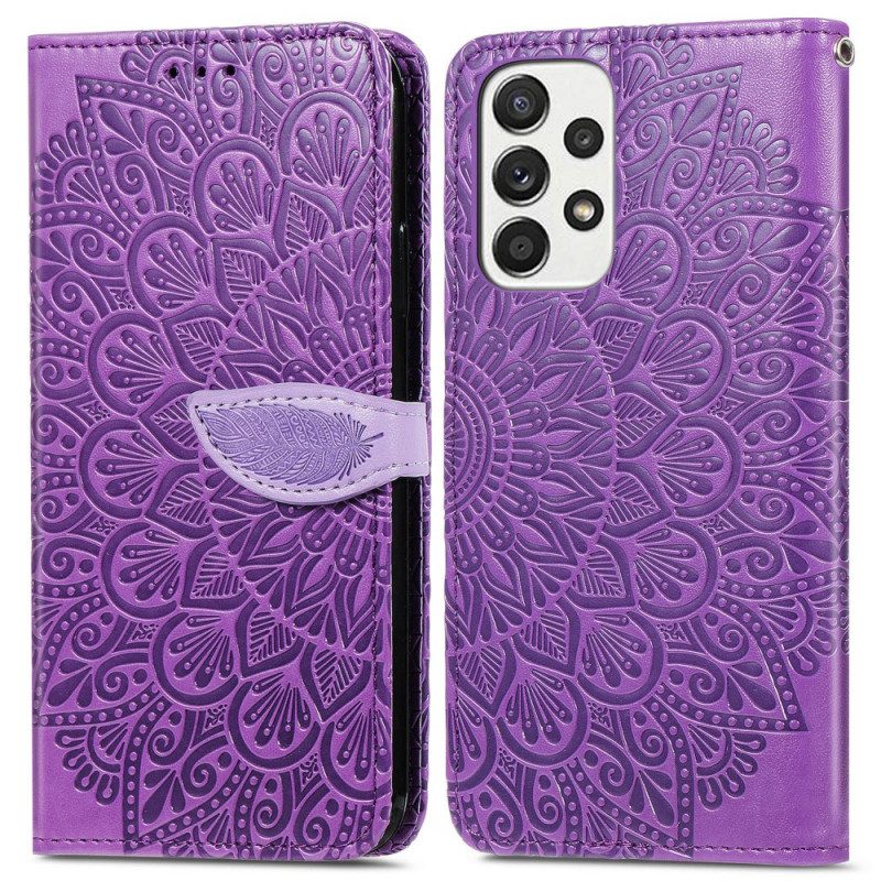 Flip Case Für Samsung Galaxy A33 5G Stammesblätter