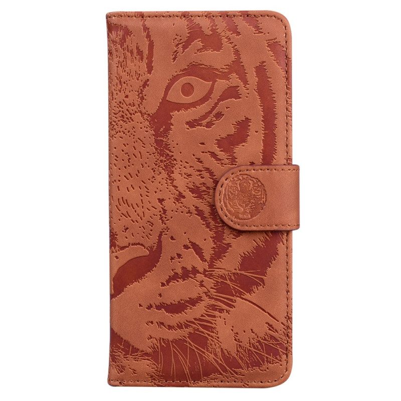 Flip Case Für Samsung Galaxy A33 5G Tiger-fußabdruck