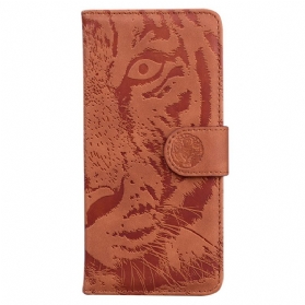 Flip Case Für Samsung Galaxy A33 5G Tiger-fußabdruck