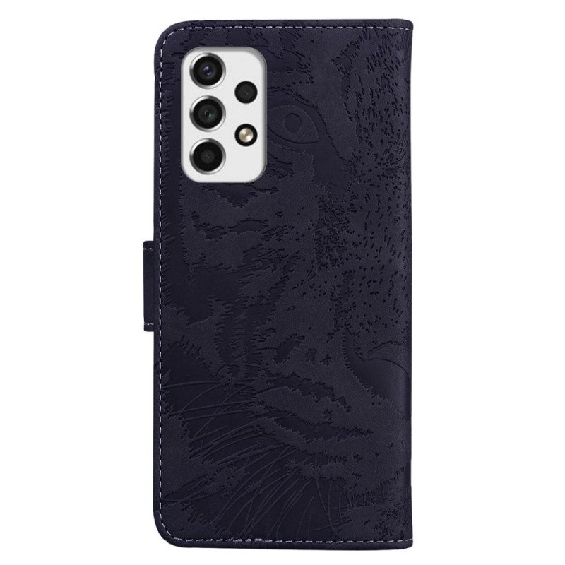 Flip Case Für Samsung Galaxy A33 5G Tiger-fußabdruck