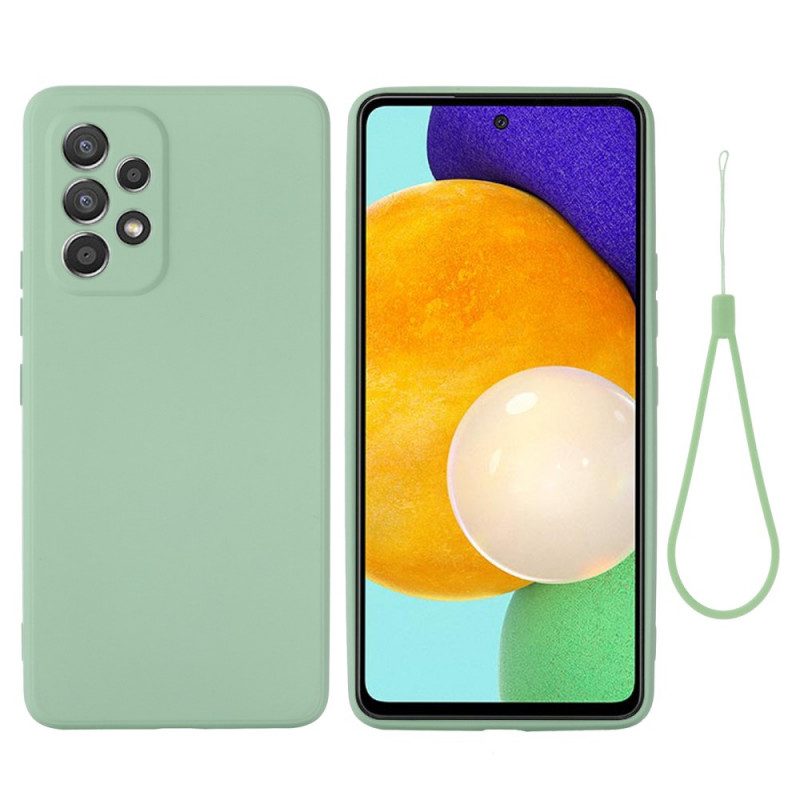 Handyhülle Für Samsung Galaxy A33 5G Flüssigsilikon Mit Lanyard