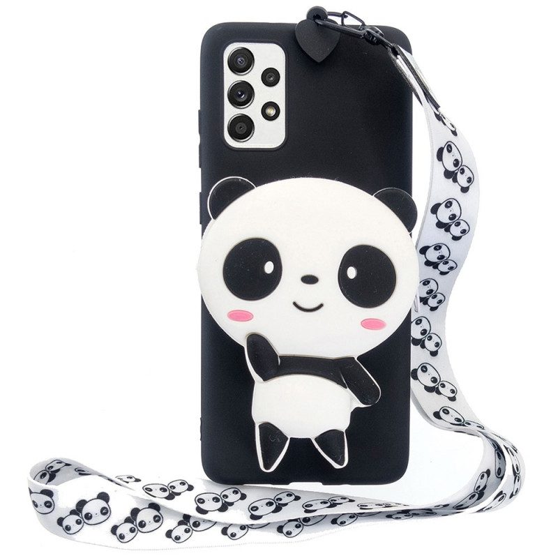 Hülle Für Samsung Galaxy A33 5G 3d-panda Mit Karabiner-lanyard