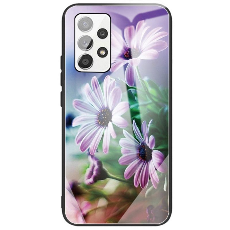 Hülle Für Samsung Galaxy A33 5G Blumen Aus Gehärtetem Glas