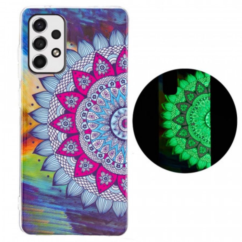 Hülle Für Samsung Galaxy A33 5G Fluoreszierendes Buntes Mandala