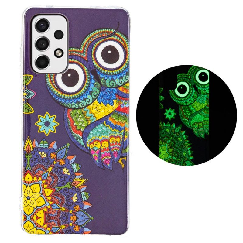 Hülle Für Samsung Galaxy A33 5G Fluoreszierendes Eulen-mandala