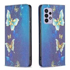 Schutzhülle Für Samsung Galaxy A33 5G Flip Case Bunte Schmetterlinge