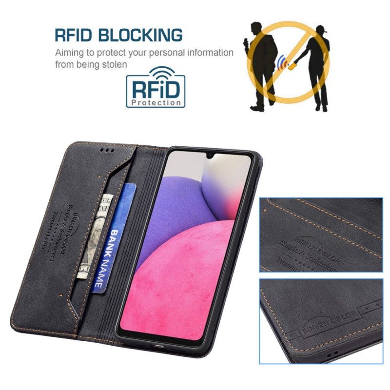 Schutzhülle Für Samsung Galaxy A33 5G Flip Case Rfid Nähen Binfen Farbe