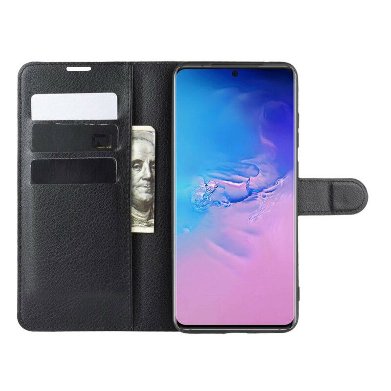 Flip Case Für Samsung Galaxy S20 Ultra Klassischer Litschi-ledereffekt