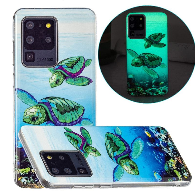 Handyhülle Für Samsung Galaxy S20 Ultra Fluoreszierende Schildkröten