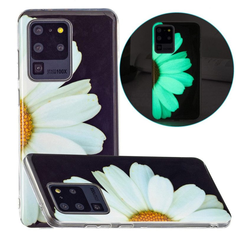 Hülle Für Samsung Galaxy S20 Ultra Fluoreszierende Blumenserie