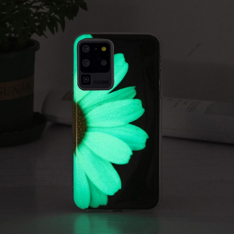 Hülle Für Samsung Galaxy S20 Ultra Fluoreszierende Blumenserie