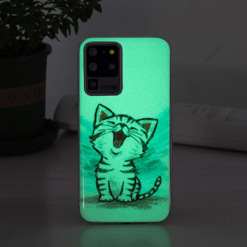 Hülle Für Samsung Galaxy S20 Ultra Fluoreszierende Katze