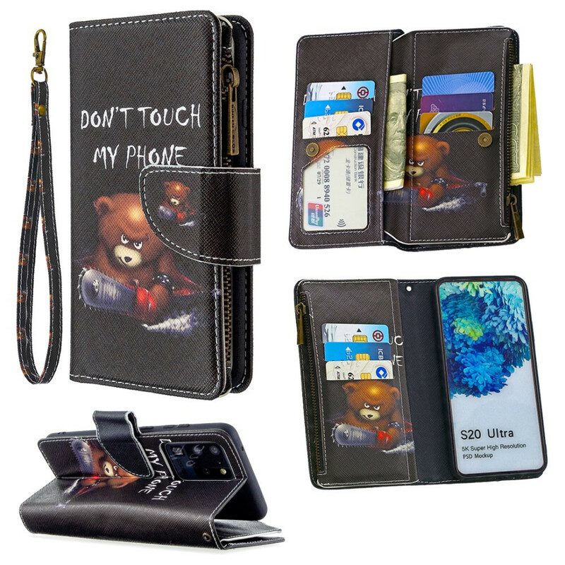 Lederhüllen Für Samsung Galaxy S20 Ultra Taschenbär Mit Reißverschluss