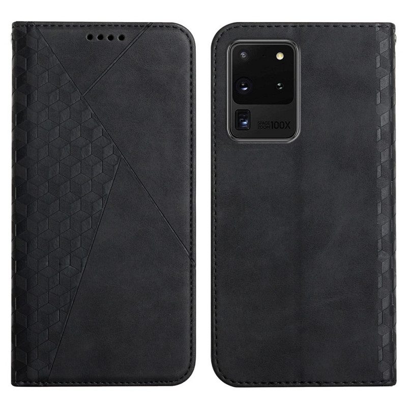 Schutzhülle Für Samsung Galaxy S20 Ultra Flip Case Geo-ledereffekt