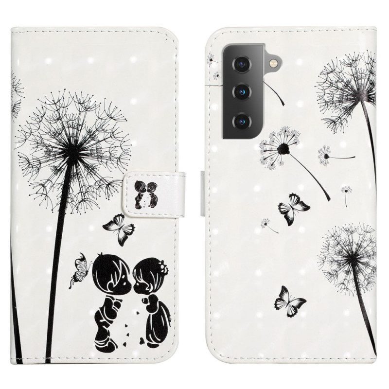 Flip Case Für Samsung Galaxy S22 5G Babyliebe Löwenzahn