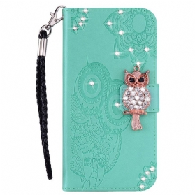 Flip Case Für Samsung Galaxy S22 5G Eulen-mandala Und Charme