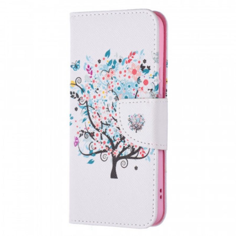 Flip Case Für Samsung Galaxy S22 5G Geblümter Baum