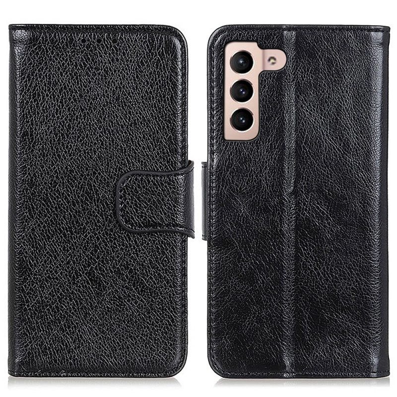 Flip Case Für Samsung Galaxy S22 5G Gespaltenes Nappaleder