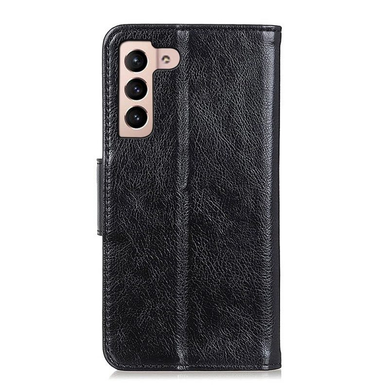 Flip Case Für Samsung Galaxy S22 5G Gespaltenes Nappaleder