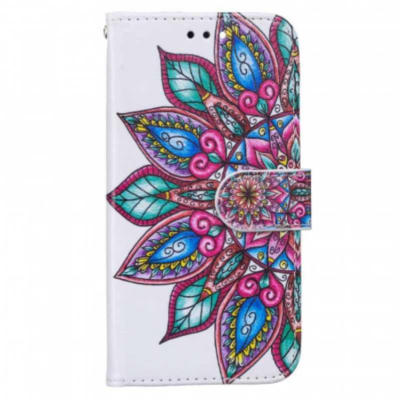 Flip Case Für Samsung Galaxy S22 5G Gezeichnetes Mandala