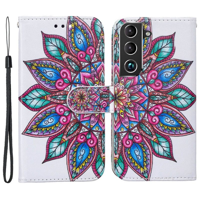 Flip Case Für Samsung Galaxy S22 5G Gezeichnetes Mandala