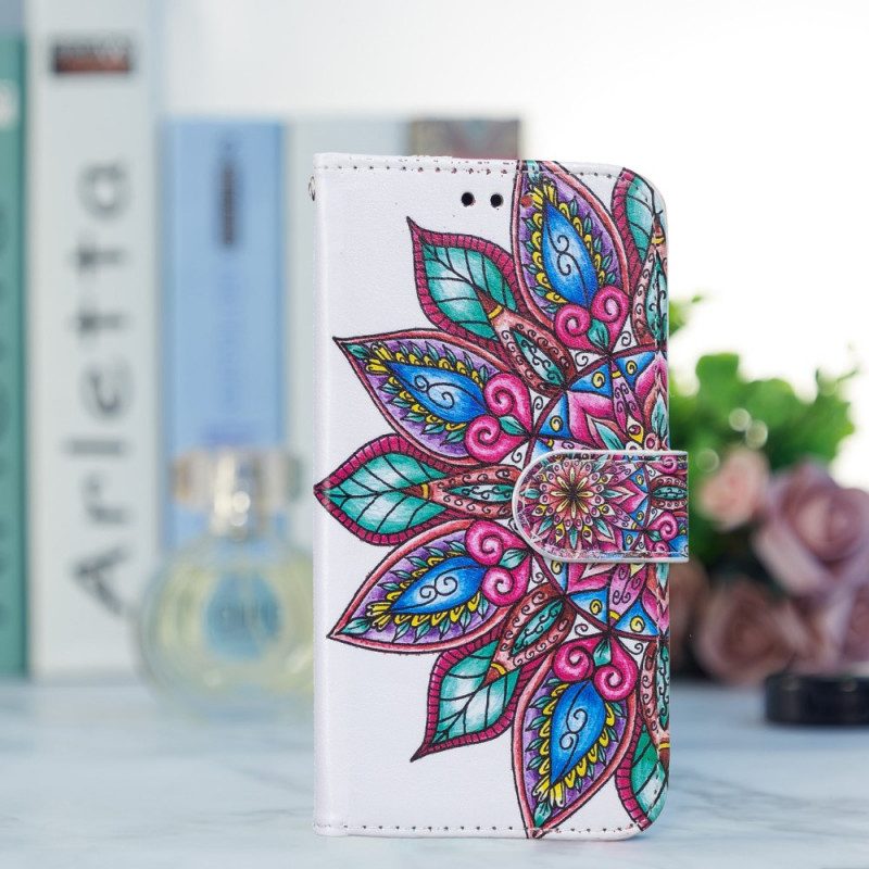 Flip Case Für Samsung Galaxy S22 5G Gezeichnetes Mandala