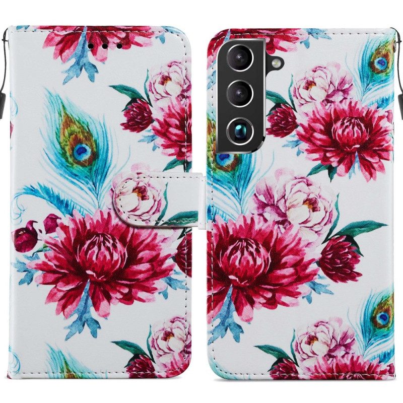 Flip Case Für Samsung Galaxy S22 5G Intensive Blumen