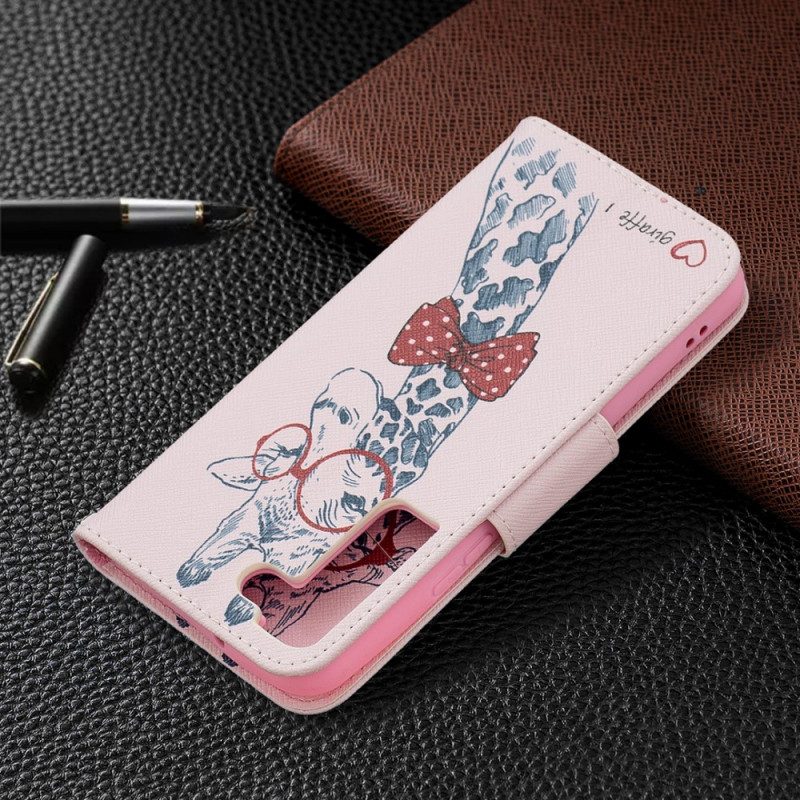 Flip Case Für Samsung Galaxy S22 5G Kluge Giraffe