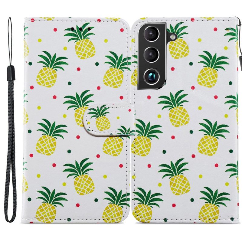 Flip Case Für Samsung Galaxy S22 5G Mehrere Ananas