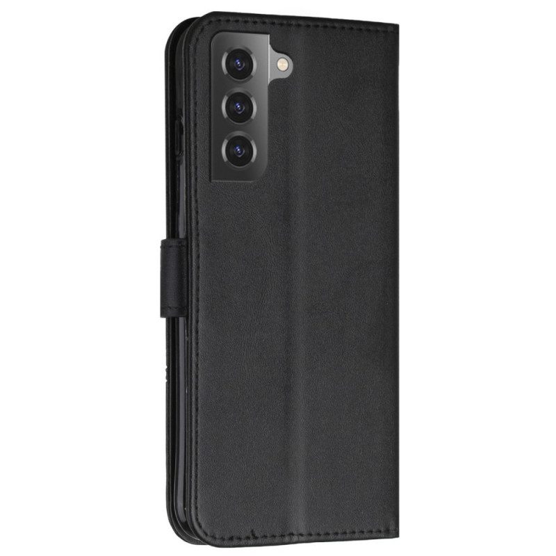 Flip Case Für Samsung Galaxy S22 5G Mit Kordel Riemchen-geo-ledereffekt