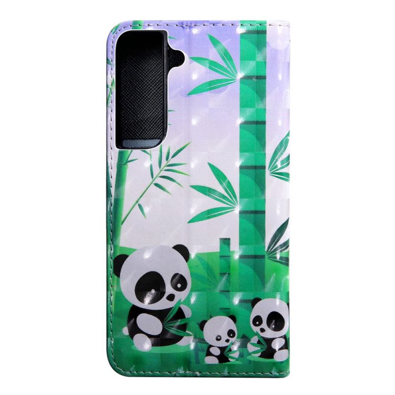 Flip Case Für Samsung Galaxy S22 5G Panda-familie