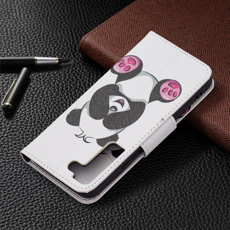 Flip Case Für Samsung Galaxy S22 5G Panda-spaß