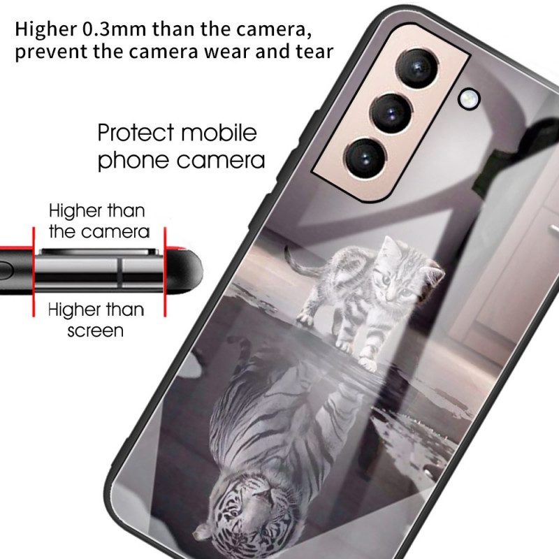 Handyhülle Für Samsung Galaxy S22 5G Ernest Der Tiger Aus Gehärtetem Glas