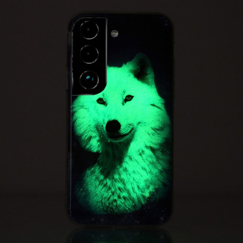 Handyhülle Für Samsung Galaxy S22 5G Fluoreszierender Wolf