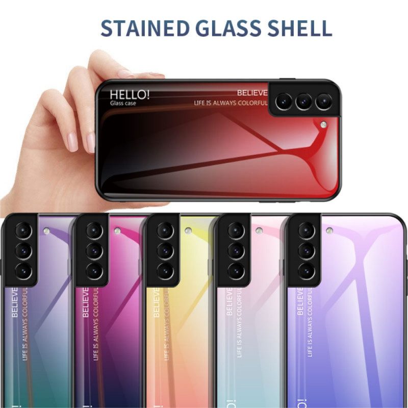 Handyhülle Für Samsung Galaxy S22 5G Gehärtetes Glas Hallo