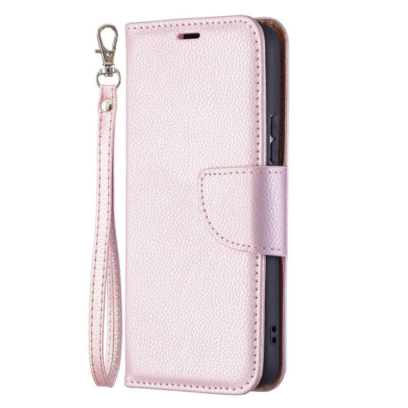 Lederhüllen Für Samsung Galaxy S22 5G Flip Case Lychee Rabat Oblique