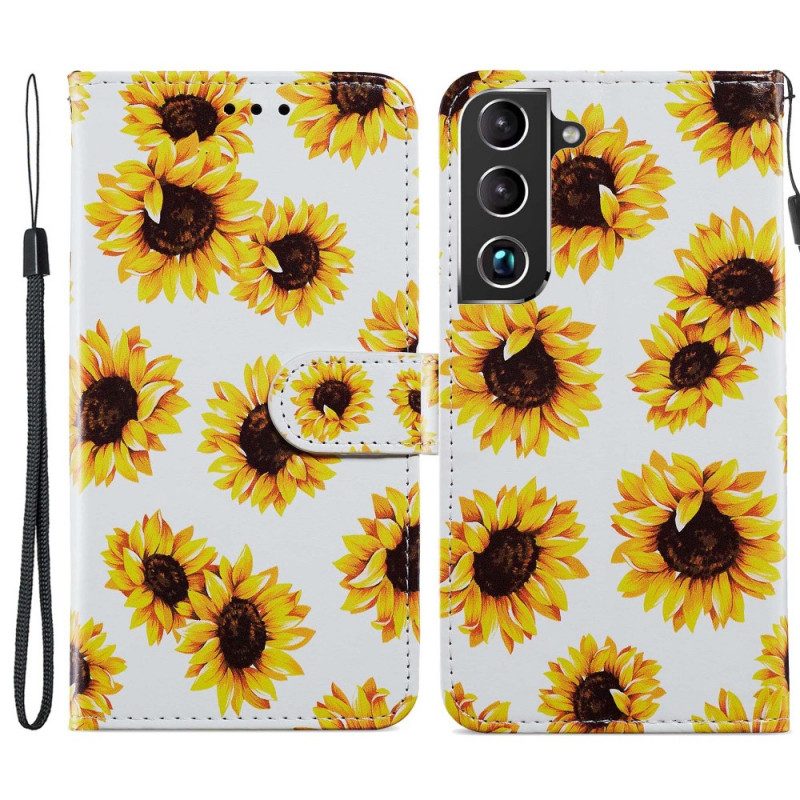 Lederhüllen Für Samsung Galaxy S22 5G Sonnenblumen