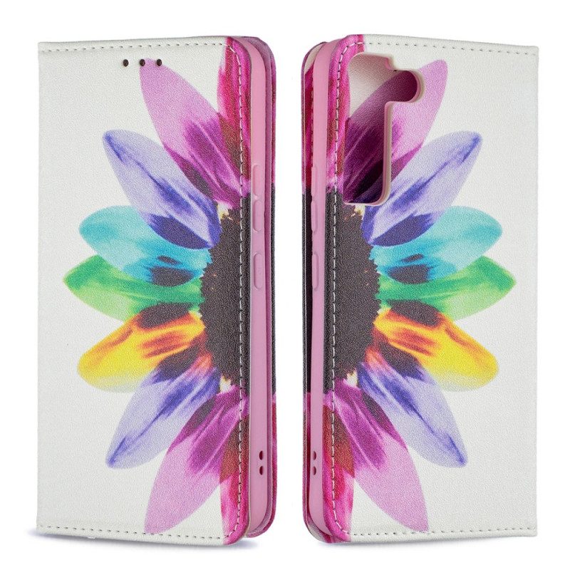 Schutzhülle Für Samsung Galaxy S22 5G Flip Case Aquarellblume